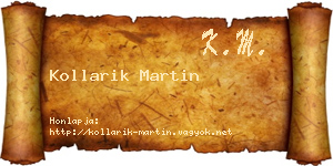Kollarik Martin névjegykártya